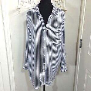 ⭐️Velvet Heart Womans Navy And White  Striped Tunic Size 1X